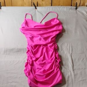 Elegant Backless Pink Dress